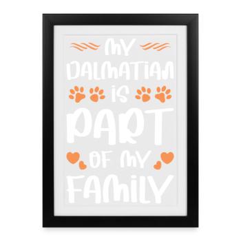 Patron d’amour de la patte de la famille dalmate - Affiche encadrée (27 × 37 cm) - noir - Devant