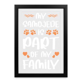 Mon chien fait partie de la famille - Affiche encadrée (27 × 37 cm) - noir - Devant