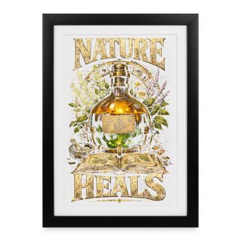 Pharmacien Herboriste Pharmacien La nature guérit - Affiche encadrée (27 × 37 cm) - noir - Devant
