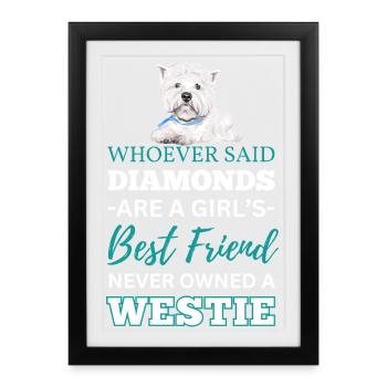 westie qui a dit - Affiche encadrée (27 × 37 cm) - noir - Devant