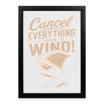 Windstorm Windsurf Statement - Framed poster (27 × 37 cm) - black - Front