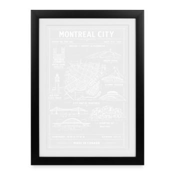 Montreal City Sketch Map - Framed poster (27 × 37 cm) - black - Front