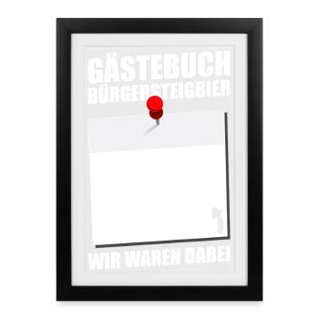 Gästebuch Bürgersteigbier Ortskontrollfahrt OKF - Gerahmtes Poster (27 × 37 cm) - Schwarz - Vorne