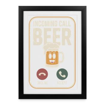 Bier Appel entrant Bière JGA Herren Männerabend - Affiche encadrée (27 × 37 cm) - noir - Devant