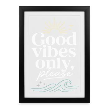 Gute Vibes Nur Bitte – Sonne & Meer - Framed poster (27 × 37 cm) - black - Front