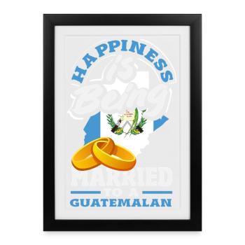 T-shirt Drapeau du Guatemala Fierté & Chapín Maison - Affiche encadrée (27 × 37 cm) - noir - Devant