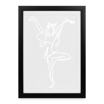 Cheerleader Drawing - Framed poster (27 × 37 cm) - black - Front