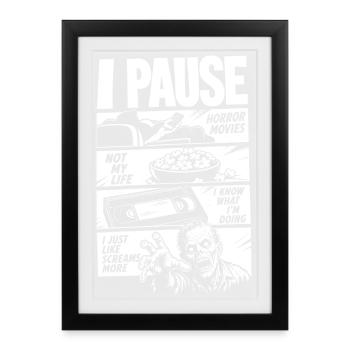 L’horreur, c’est mon cardio et ma thérapie - Affiche encadrée (27 × 37 cm) - noir - Devant