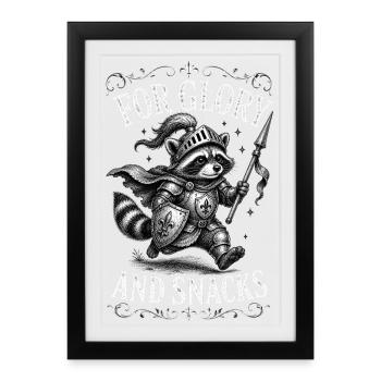Raccoon Knight: Glory and Snacks - Framed poster (27 × 37 cm) - black - Front