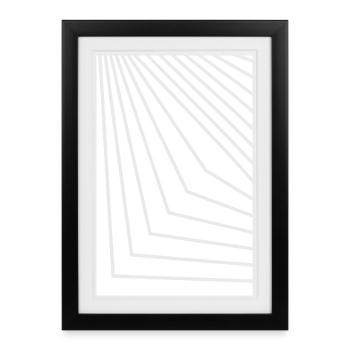 Angular Concentric Lines - Framed poster (27 × 37 cm) - black - Front