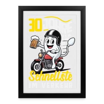 30 Jahre Schnellste Im Verkehr - Gerahmtes Poster (27 × 37 cm) - Schwarz - Vorne