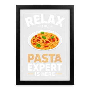 Pasta Noodles Spaghetti Gift - Framed poster (27 × 37 cm) - black - Front