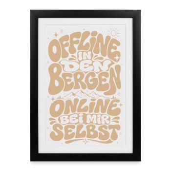 Mountains Star Saying Hiking Aesthetic - Framed poster (27 × 37 cm) - black - Front