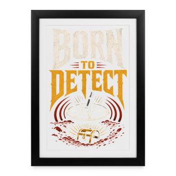 Chasse au trésor au détecteur de métaux - Affiche encadrée (27 × 37 cm) - noir - Devant