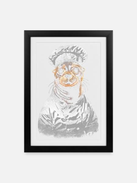 Robbenkoch - Gerahmtes Poster (27 × 37 cm) - Schwarz