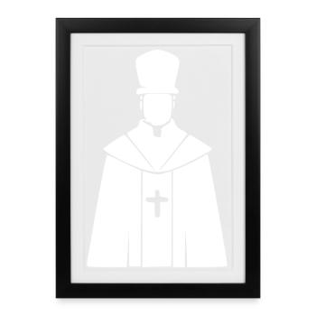 Priester Pfarrer Theologie Geschenk  - Gerahmtes Poster (27 × 37 cm) - Schwarz - Vorne