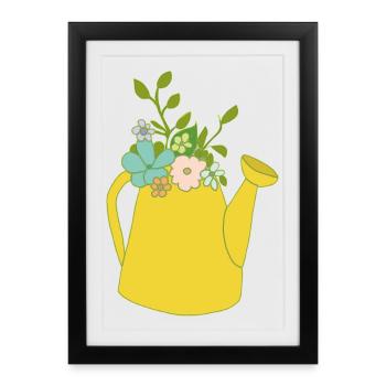 Arrosoir de fleurs - Affiche encadrée (27 × 37 cm) - noir - Devant