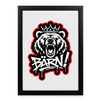 Bärn Graffiti King - Berne - Affiche encadrée (27 × 37 cm) - noir - Devant