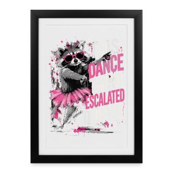 Raton Laveur Danseur Tutu Rose Humour Fun - Framed poster (27 × 37 cm) - black - Front