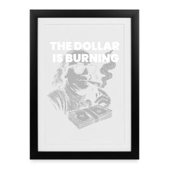 Weak Dollar - Ben Franklin is smoking dollars - Framed poster (27 × 37 cm) - black - Front