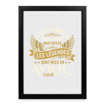 Légendaire depuis Avril 1968 - Vintage Avril 1968 - Affiche encadrée (27 × 37 cm) - noir - Devant