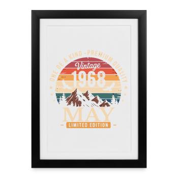 Vintage Mai 1968 Anniversaire Mai 1968 - Affiche encadrée (27 × 37 cm) - noir - Devant