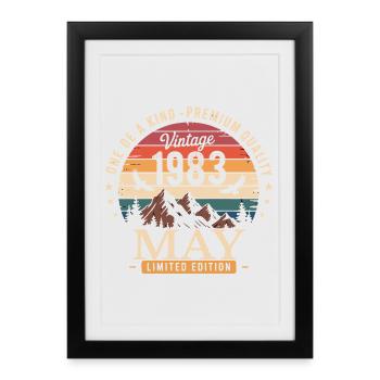 Vintage May 1983 Birthday May 1983 - Framed poster (27 × 37 cm) - black - Front