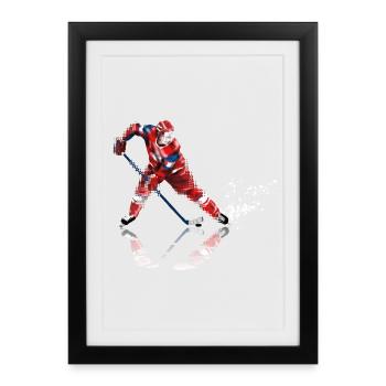 hockey - Affiche encadrée (27 × 37 cm) - noir - Devant