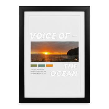 Coucher de soleil sur l’océan - Affiche encadrée (27 × 37 cm) - noir - Devant