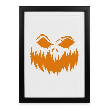 Grimace de citrouille 3 - Affiche encadrée (27 × 37 cm) - noir - Devant
