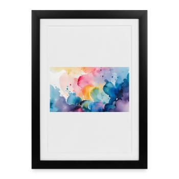 Watercolor Explosion Art Design - Framed poster (27 × 37 cm) - black - Front