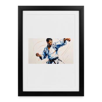 Martial art and Japanese dynamism - Framed poster (27 × 37 cm) - black - Front