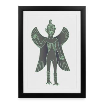Pazuzu demon - Framed poster (27 × 37 cm) - black - Front
