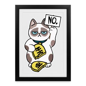 Conception de chat malchanceux - Affiche encadrée (27 × 37 cm) - noir - Devant
