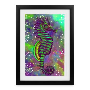 hippocampe - Affiche encadrée (27 × 37 cm) - noir - Devant