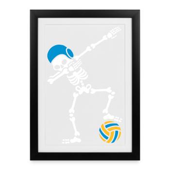 DAB DABBING skeleton Water polo Halloween - Framed poster (27 × 37 cm) - black - Front