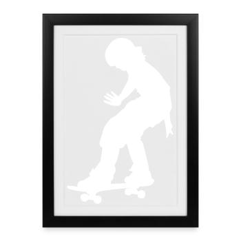 Patineur - Affiche encadrée (27 × 37 cm) - noir - Devant