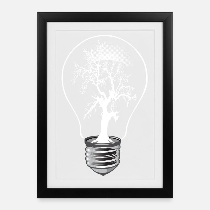 Tree light - Affiche encadrée (27 × 37 cm) - noir
