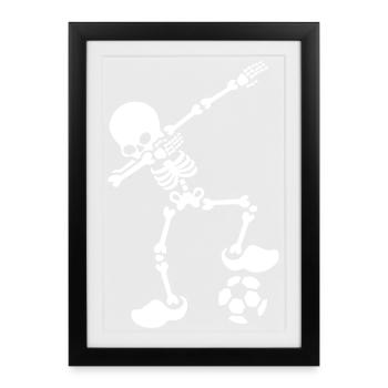 Dab dabbing skeleton Netherlands orange European Football World Cup - Framed poster (27 × 37 cm) - black - Front