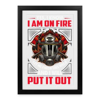 pompiers - Affiche encadrée (27 × 37 cm) - noir - Devant