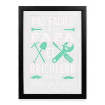 Papa et bricoleur à la fois - Affiche encadrée (27 × 37 cm) - noir - Devant