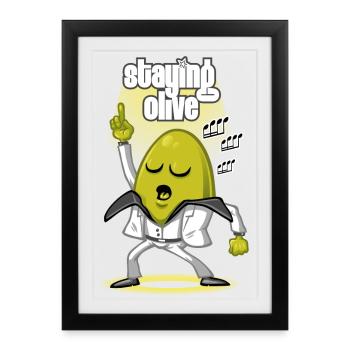 Rester olive - Affiche encadrée (27 × 37 cm) - noir - Devant