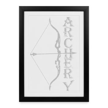Tir à l’arc, Tir à l’arc, Tir à l’arc - Affiche encadrée (27 × 37 cm) - noir - Devant