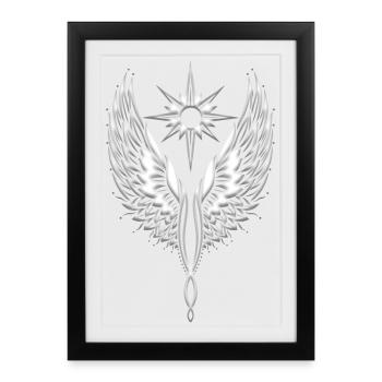 Angel Wing Angel Wing Archange - Affiche encadrée (27 × 37 cm) - noir - Devant