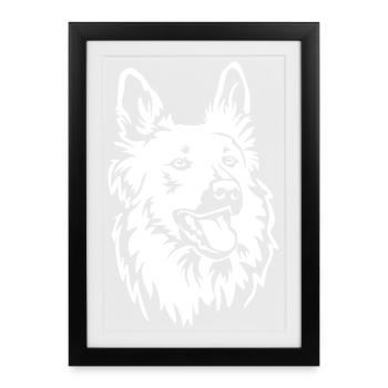 Harzer Fuchs Kopf "Black Edition" - Gerahmtes Poster (27 × 37 cm) - Schwarz - Vorne