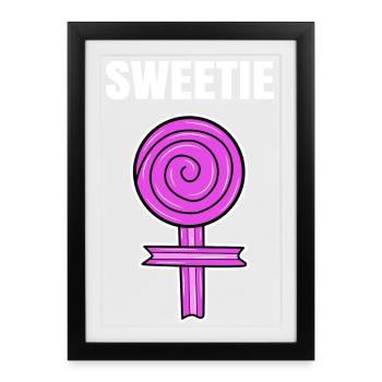 Bonbons Dire Dessert sucré Dent sucrée - Affiche encadrée (27 × 37 cm) - noir - Devant