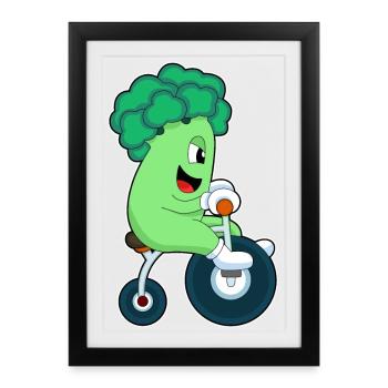 Vélo brocoli - Affiche encadrée (27 × 37 cm) - noir - Devant