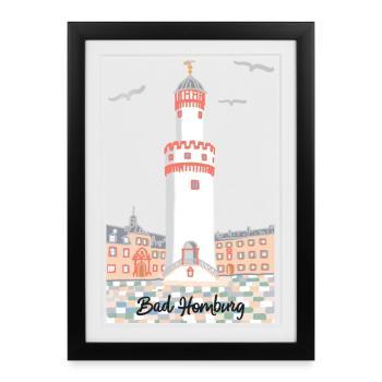 Schloss Bad Homburg, Hesse, Allemagne - Affiche encadrée (27 × 37 cm) - noir - Devant