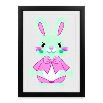 nedlcher lapin de Pâques - Affiche encadrée (27 × 37 cm) - noir - Devant