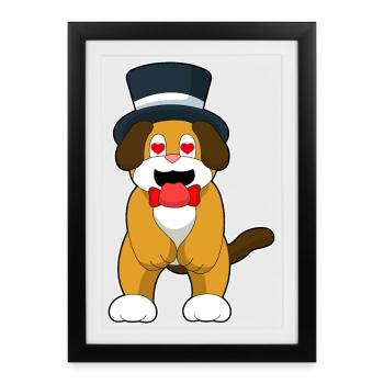 Dog Groom Top Hat Wedding - Framed poster (27 × 37 cm) - black - Front
